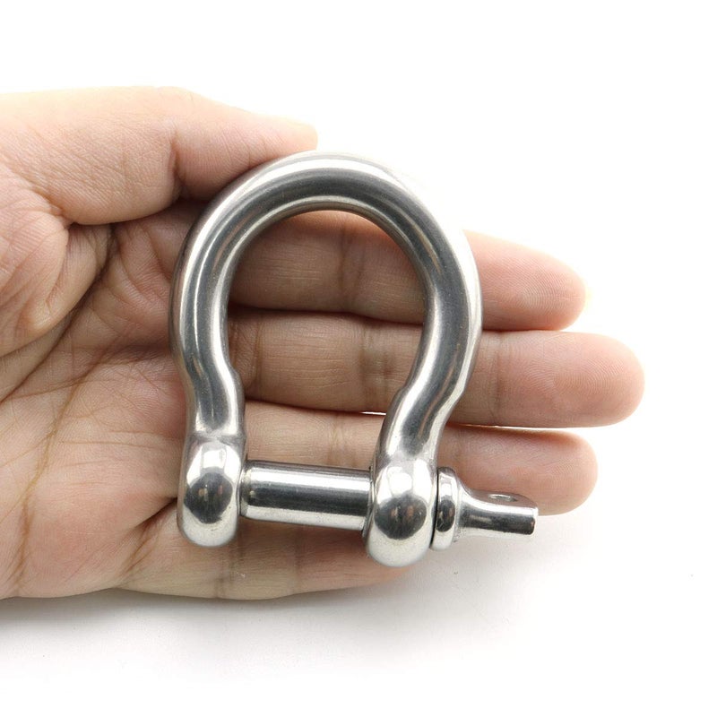 Heyous 2pcs 3/8 Inch 10mm Screw Pin Anchor Shackle Stainless Steel Heavy Duty Bow Shape Load Clamp for Chains Wirerope Lifting Paracord Outdoor Camping Survival Rope Bracelets - Image 2